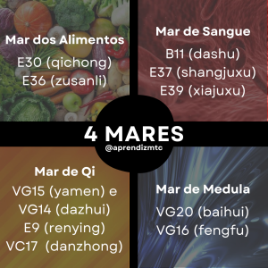 pontos correspondentes aos 4 mares
