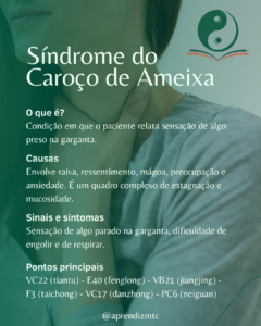 infográfico da síndrome do caroço de ameixa (mei he qi)