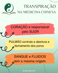 Infográfico sobre a transpiração na Medicina Chinesa.
